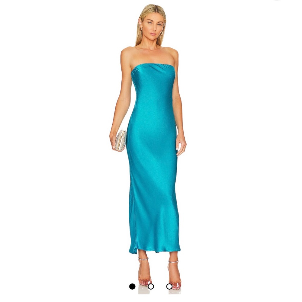 X Revolve angel strapless midi dress in blue